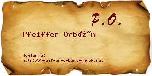 Pfeiffer Orbán névjegykártya